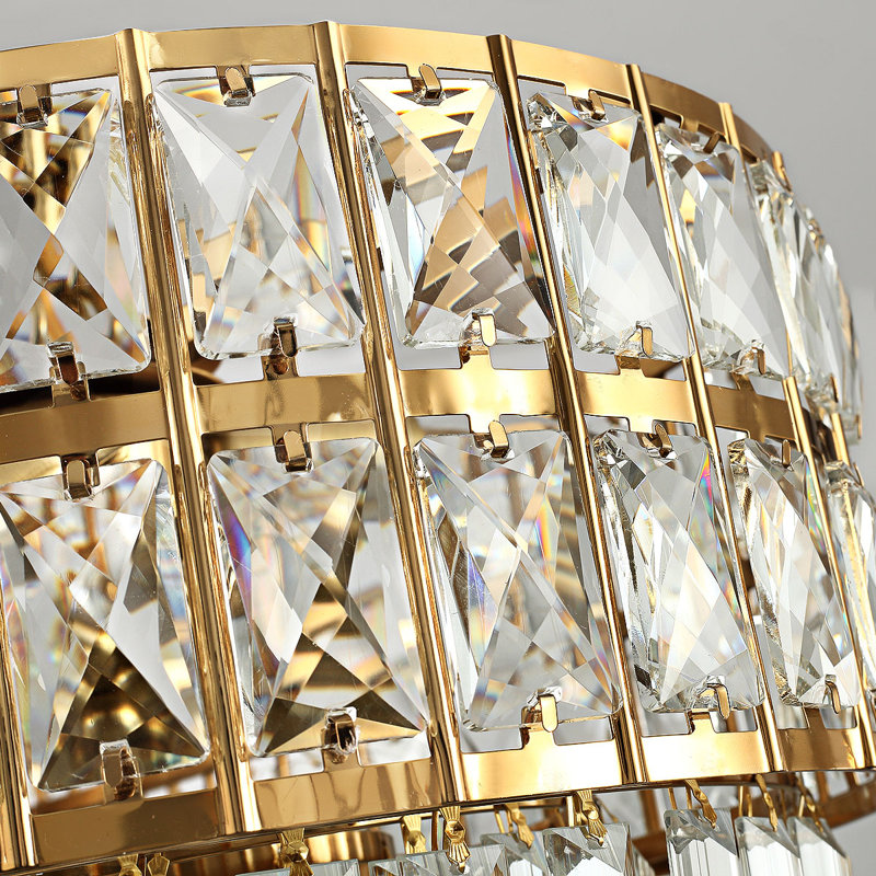 Imma Crystal Empire Chandelier, Gold, 18.9" H x 29.5" W x 29.5" D