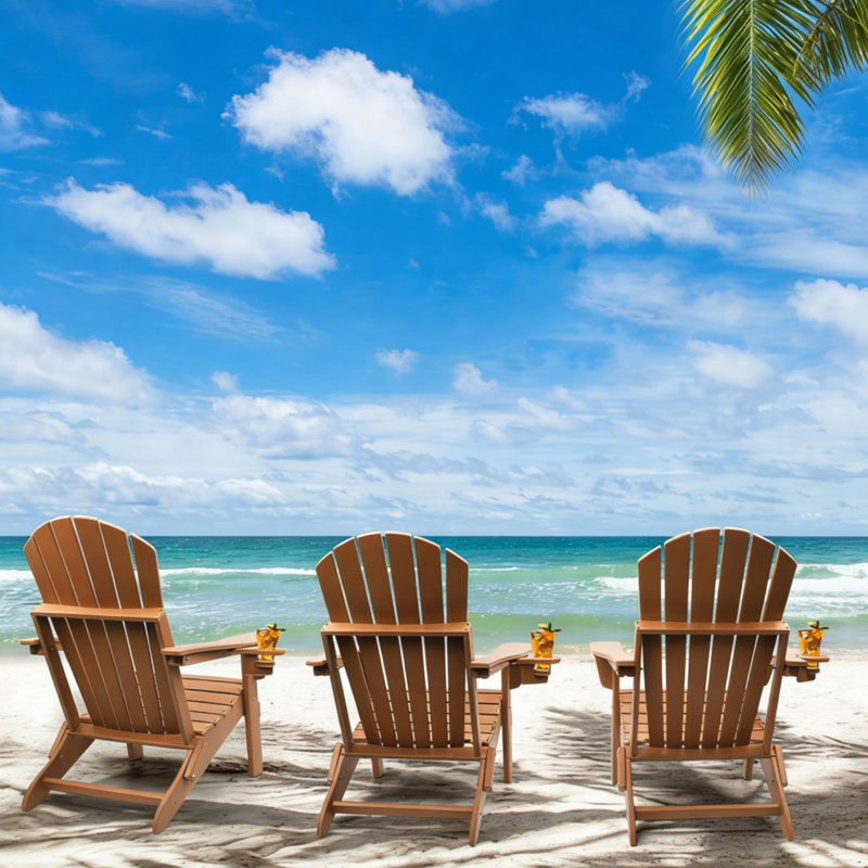 Foldable Outdoor Adirondack Chair, Brown