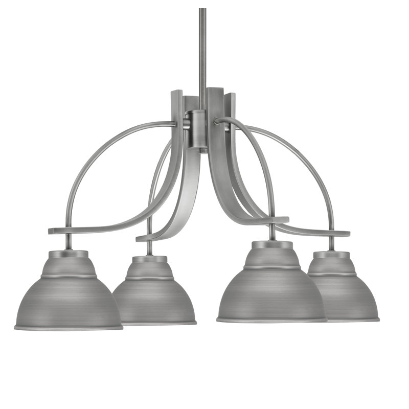 Lustre encastré Cavella, H 15,5 po x l 26,5 po x P 26,5 po, Graphite, 4