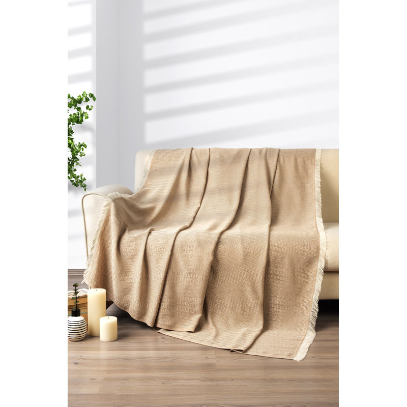 Jeté en coton Haika, Brun