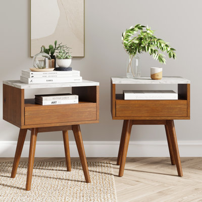 Table de bout avec rangement James (ensemble 2 pièces)