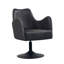 Fauteuil d'appoint pivotant en cuir véritable Loms-1695099730