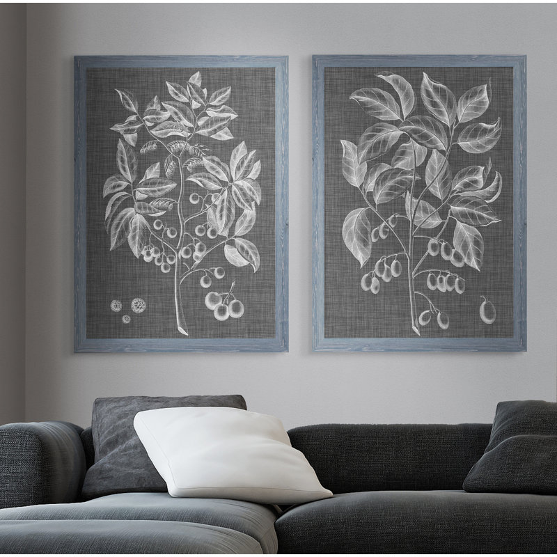 « tapis de feuillage v » par antonyme bunjamin (abe)-ensemble de 2 reproductions de photos sur toile, Toile avec cadre gris