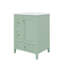 Meuble-lavabo 24 po avec lavabo encastré en céramique, armoire de rangement polyvalente avec trois tiroirs et séparateurs amovibles, plus porte à fermeture en douceur