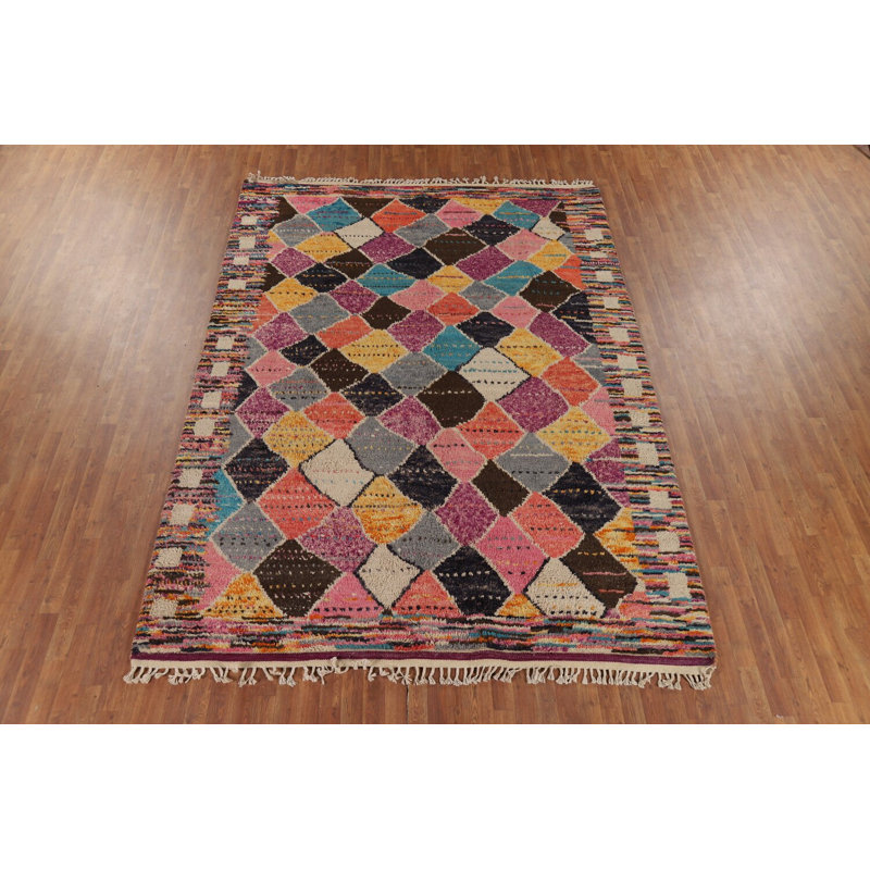 Tapis oriental à motif de treillis marocain All-Over 8 x 11
