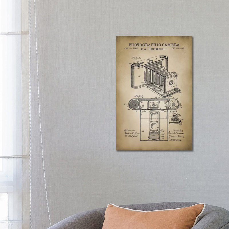 Brownell Camera, Beige - Wrapped Canvas Print, 66.04 cm H x 45.72 cm W x 1.91 cm D