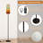  68.5" Standing Floor Lamp Abstract Gradient Stripes Warm Cool Dimmable Metal Pole Lamp with Linen Lampshade LED Bulb Included