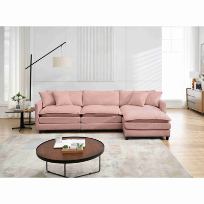 108-Inch L-Shaped Modular Frame Chenille Fabric Sofa, Featuring A Versatile Design That Adapts To Any Interior Space, Delivering Boundless Comfort And Contemporary Style.