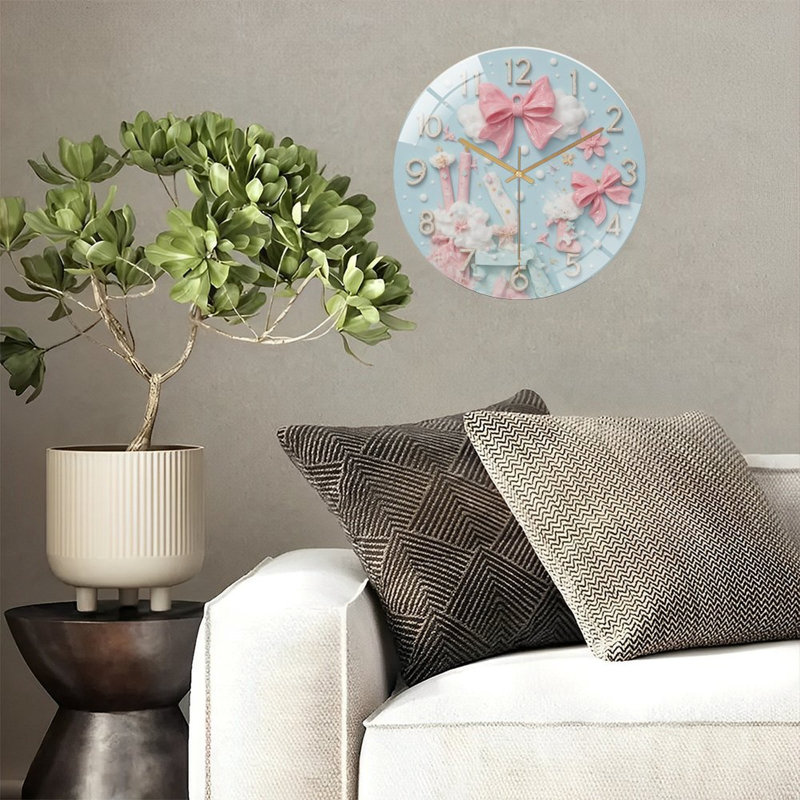 Horloge murale moderne en verre 12 po