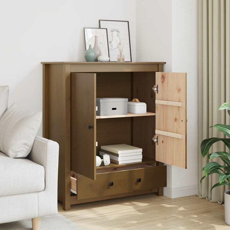 Adelynna 83cm Solid Wood Sideboard, Grey