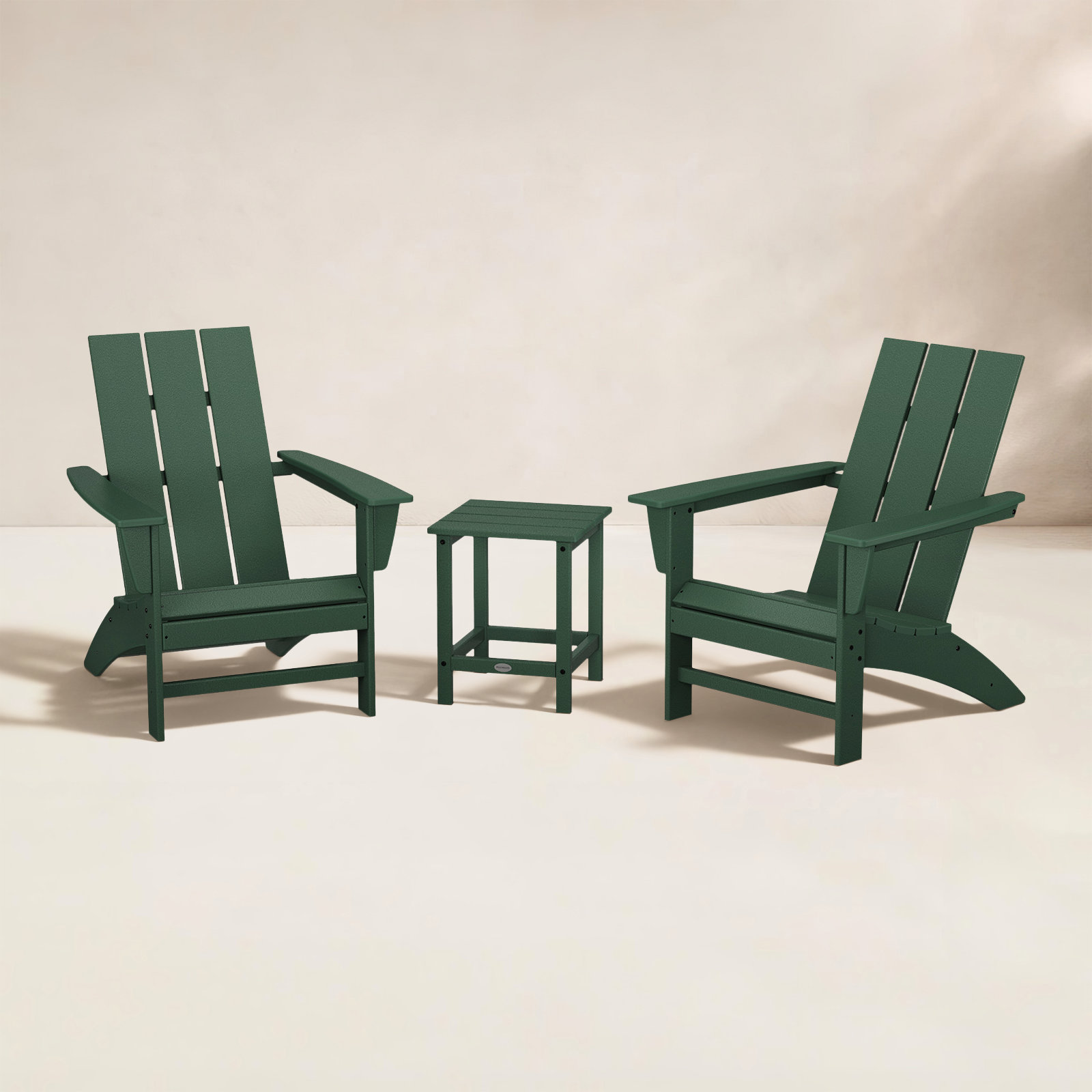 POLYWOOD® Modern Adirondack 2-Person Patio Seating Group, Green