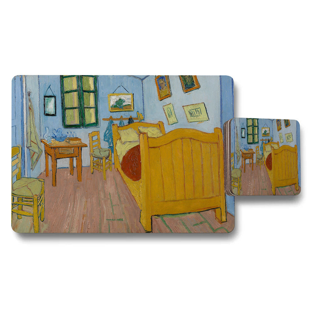 Impressionist Bedroom Scene Placemat and Coaster Set