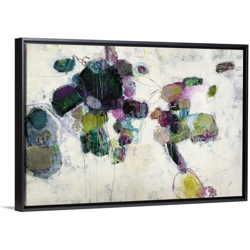 « gobble de gook », peinture sur toile, H 33,7 po x l 49,7 po x P 1,75 po, Cadre flottant noir