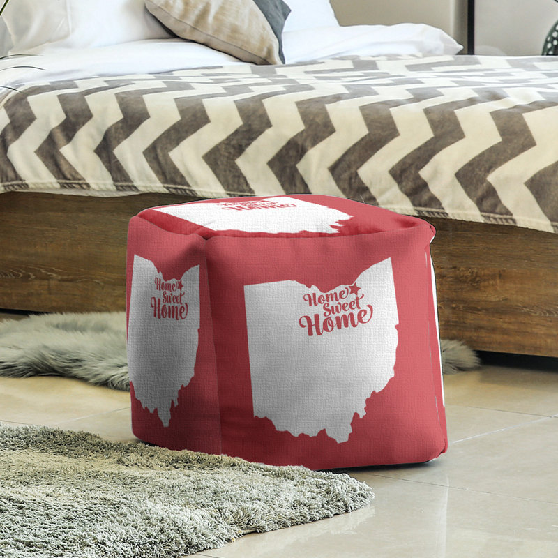 Repose-pieds à cubes cleveland the home, Rouge
