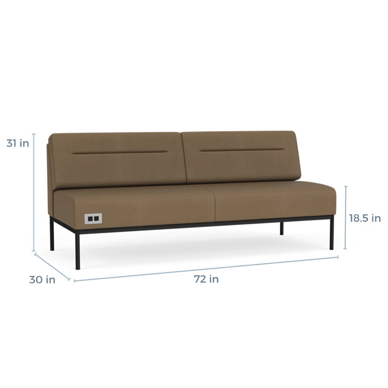 Canapé Darsey, Patriot Plus taupe, Avec alimentation, Noir