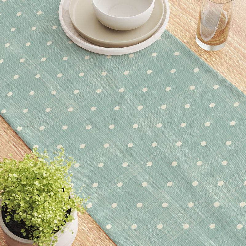 Table Runner, 100% Cotton, 16X108", Textured Dots, 90" L x 16" W