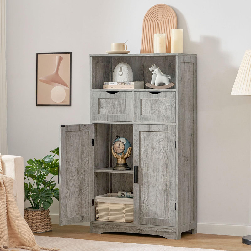 Nkechi Freestanding Bathroom Cabinet, Gray