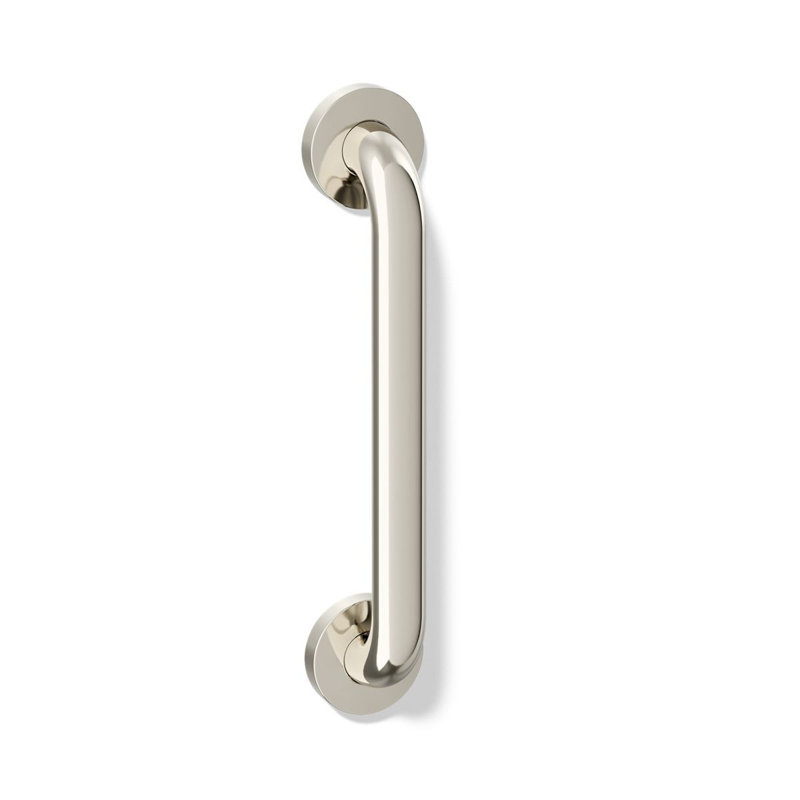 Barre d'appui contemporaine, L 12 po, Nickel poli éclatant