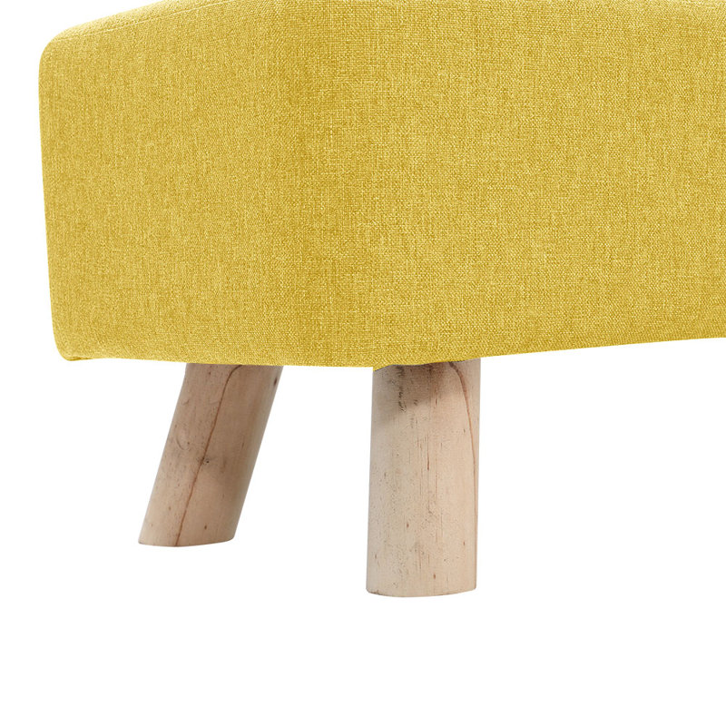 Artis 81cm Wide Rectangle Solid Colour Footstool Ottoman, Yellow