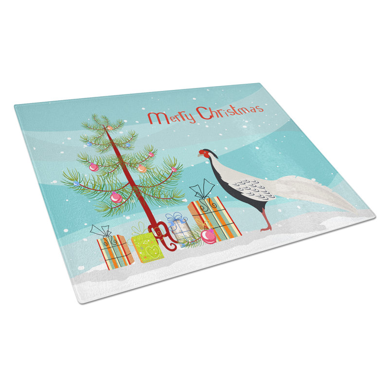 Planche à découper de noël en verre trempé caroline de trésors