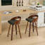 Ensemble de 2 tabourets de bar, tabourets de bar pivotants à dossier bas, chaises de bar en bois avec coussin moelleux, siège d'une hauteur de 25 po (noir, comptoir de 25 po)