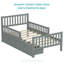Lit plateforme pour enfants avec rails de sécurité et tiroirs de rangement Dreamhaven-356153553-356153566