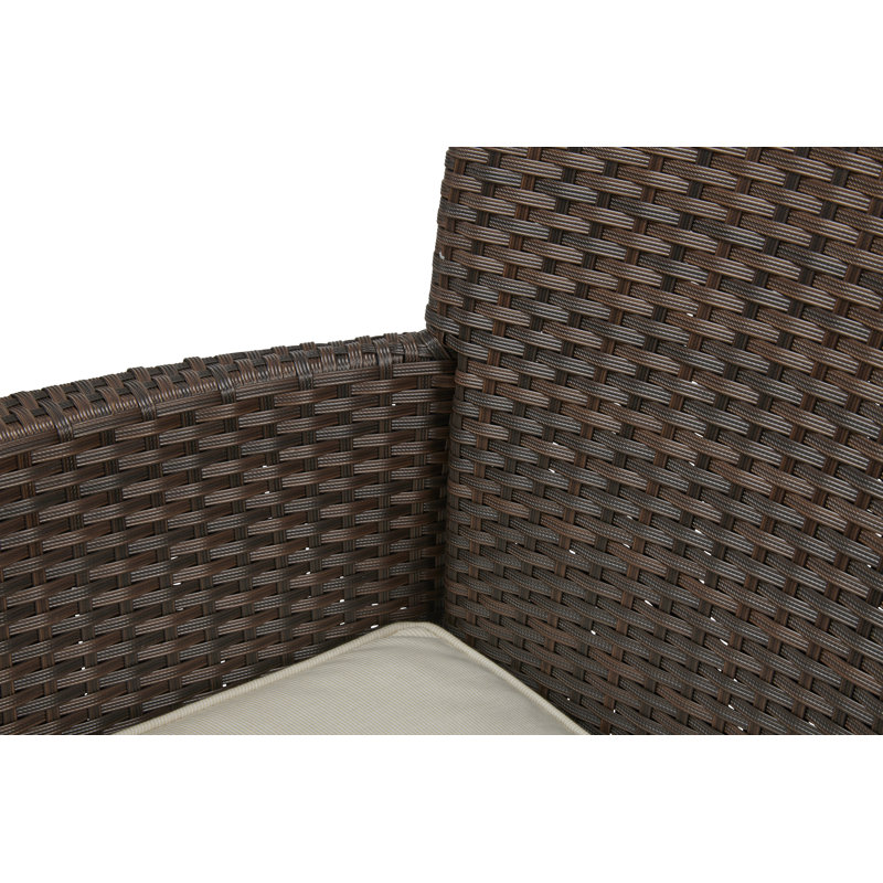 Patio Dining Armchair with Cushion, Brown