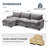 110" Modular Sectional Sofa With Ottoman, L Shaped 4-Seat Comfy Cloud Couches With Deep Seat, Dark Gray-1015998263-1015294785
