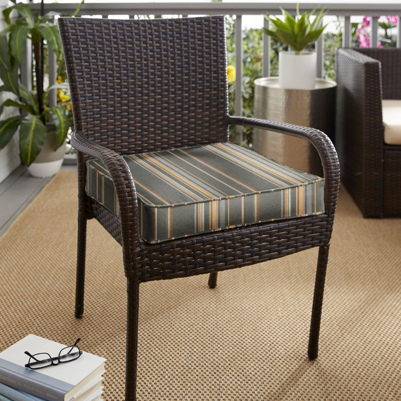 Shivers Outdoor 3'' Dining Chair Back Cushion, 19" W x 19" D, Multi Colored Stripes