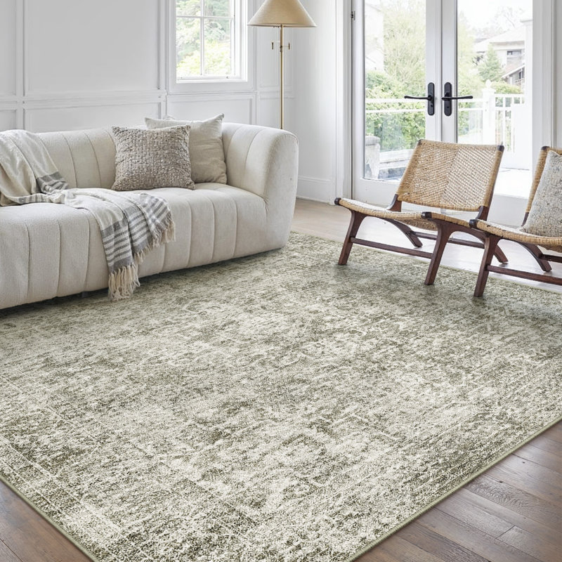 Ladonya Versatile Elegance Machine Washable Area in Beige, Rectangle 5' x 7'