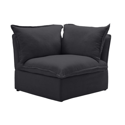 Fairford Upholstered Linen Velvet Slipcovered Corner Chair
