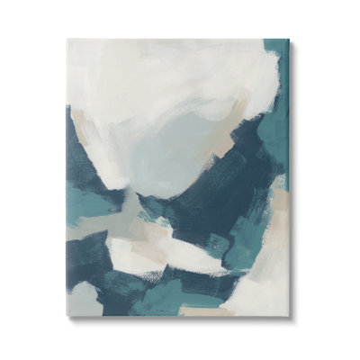 «Brushed Abstract Blue and Beige» par June Erica Vess - peinture sur toile tendue
