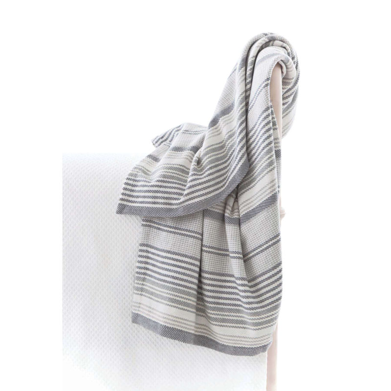 Gradation Ticking Woven Cotton Throw