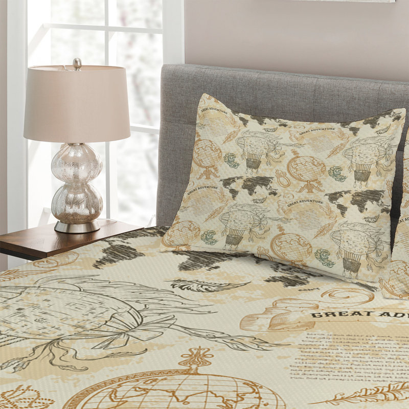 Polyester Coverlet, Queen Bedspread + 2 Shams