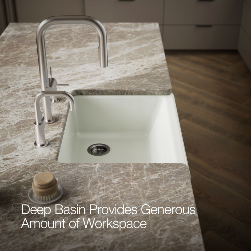 Whitehaven® 29.69" L x 21.69" W Farmhouse Single Bowl Kitchen Sink, Dune