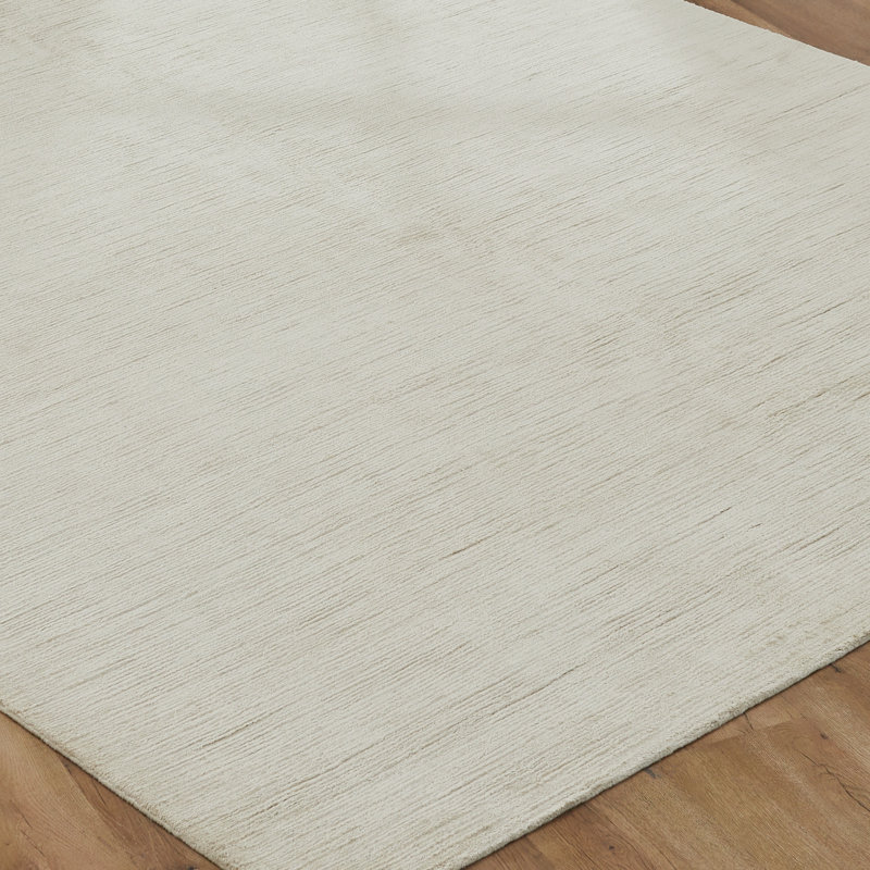 Lumiere Driftwood Natural Silk Hand Loomed Area Rug, Ivory, Rectangle 8'6" x 11'6"