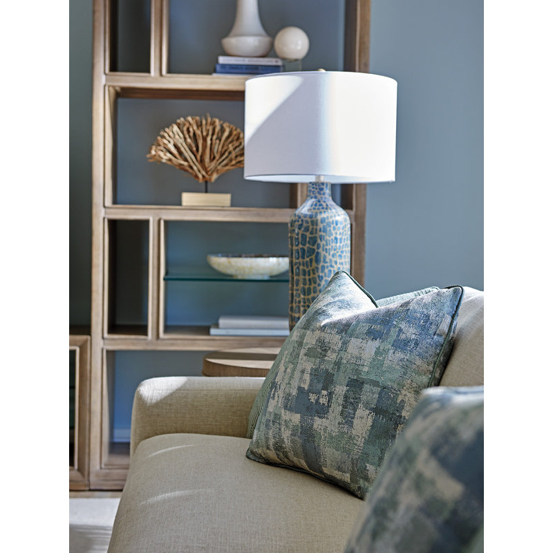 Taupe Gray Adjustable Wood and Glass Open Bookcase