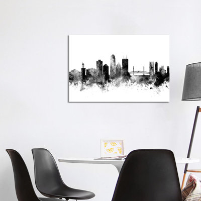 Jacksonville, Florida In Black And White by Michael Tompsett - Wrapped Canvas Gallery-Wrapped Canvas Giclée