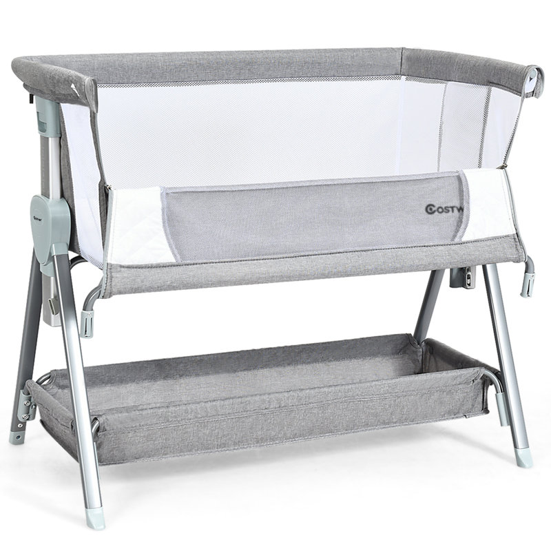 Bedside Cot and Stand, Gray
