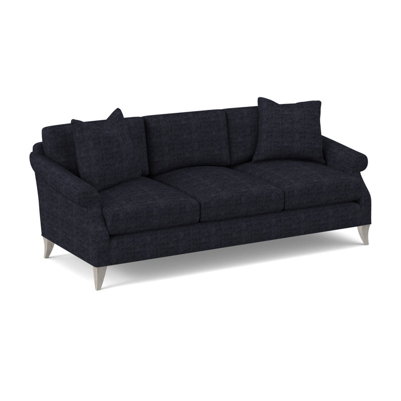 Turner Upholstered 86'' Sofa, Bisque, Venice Navy 100% Polyester