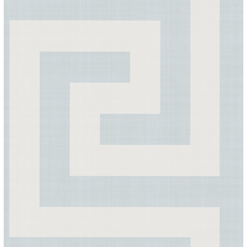 Rouleau de papier peint L 27 pi x l 27 po Woodall, Bleu bébé / blanc cassé