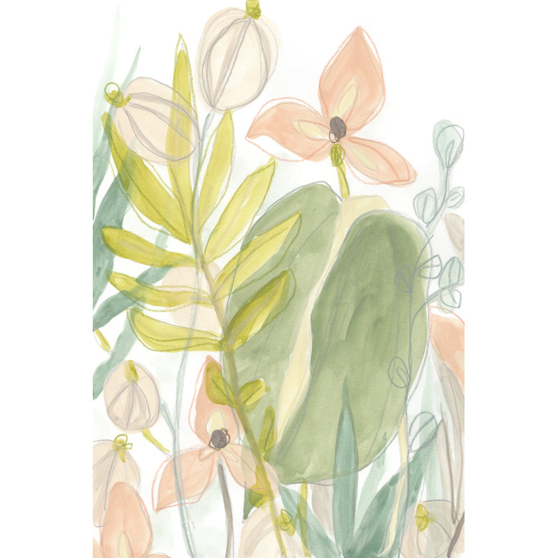 Island Flora II 1 Piece Painting on Canvas, 122cm H x 81cm W, Black Floater Framed