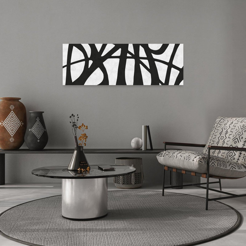 Organic Tangled Lines by Vitor Costa - Wrapped Canvas Panoramic Print, 30.48 cm H x 91.44 cm W