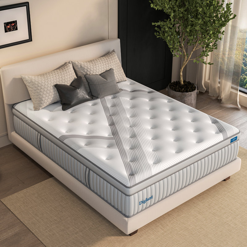 Matelas hybride en mousse à mémoire de forme mi-ferme 14 po Lechepus, Simple TG