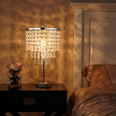 Hull 40cm Small Crystal Table Lamp with Round Base