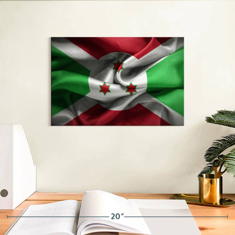 Rumpled Burundi Flag, 8" H x 12" W