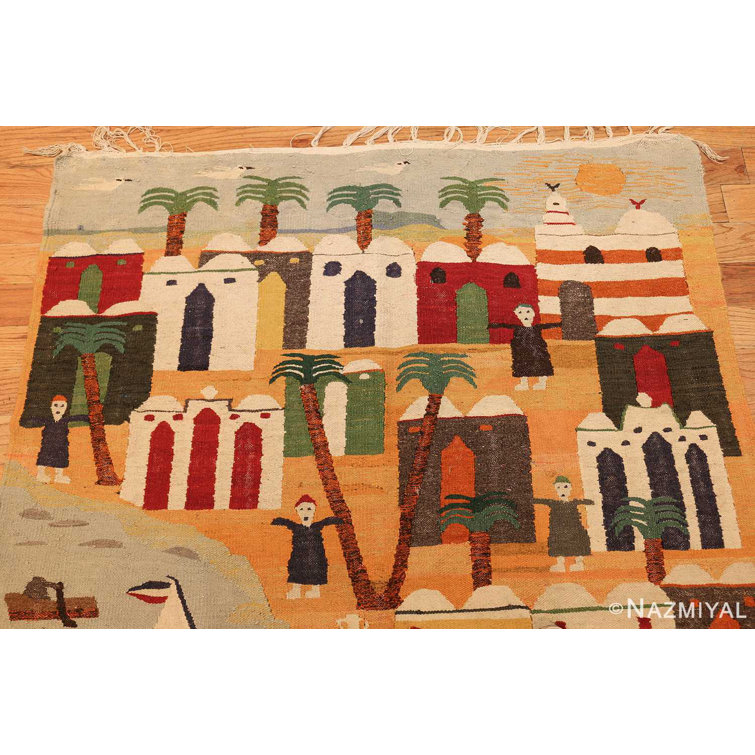 Egyptian Hand Woven Tapestry Wall Hanging-Folk Art Egypt-Wool Kilim Rug