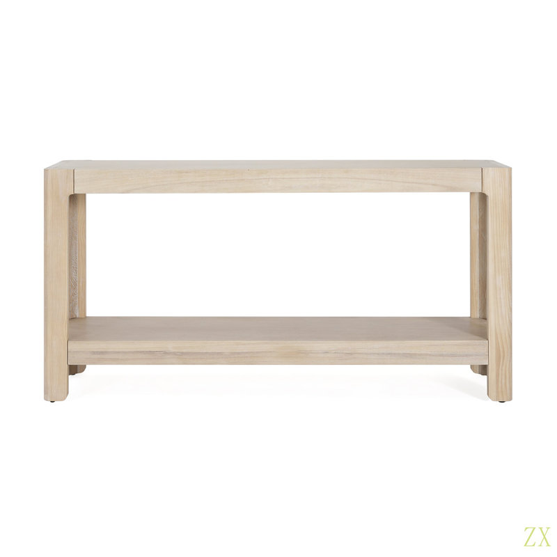 Modern Farmhouse Console Table,Elegant Minimalist Design With Premium Wood Veneer And Rounded Corners, Natural