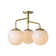 Modern 3 - Light Cluster Opal Glass Globe Semi Flush Mount