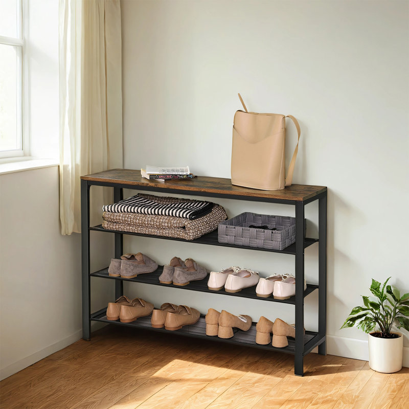 Range-chaussures à 4 étages de 20 paires de l 39,4 po, H 28,3 po x l 39,4 po x P 11,8 po